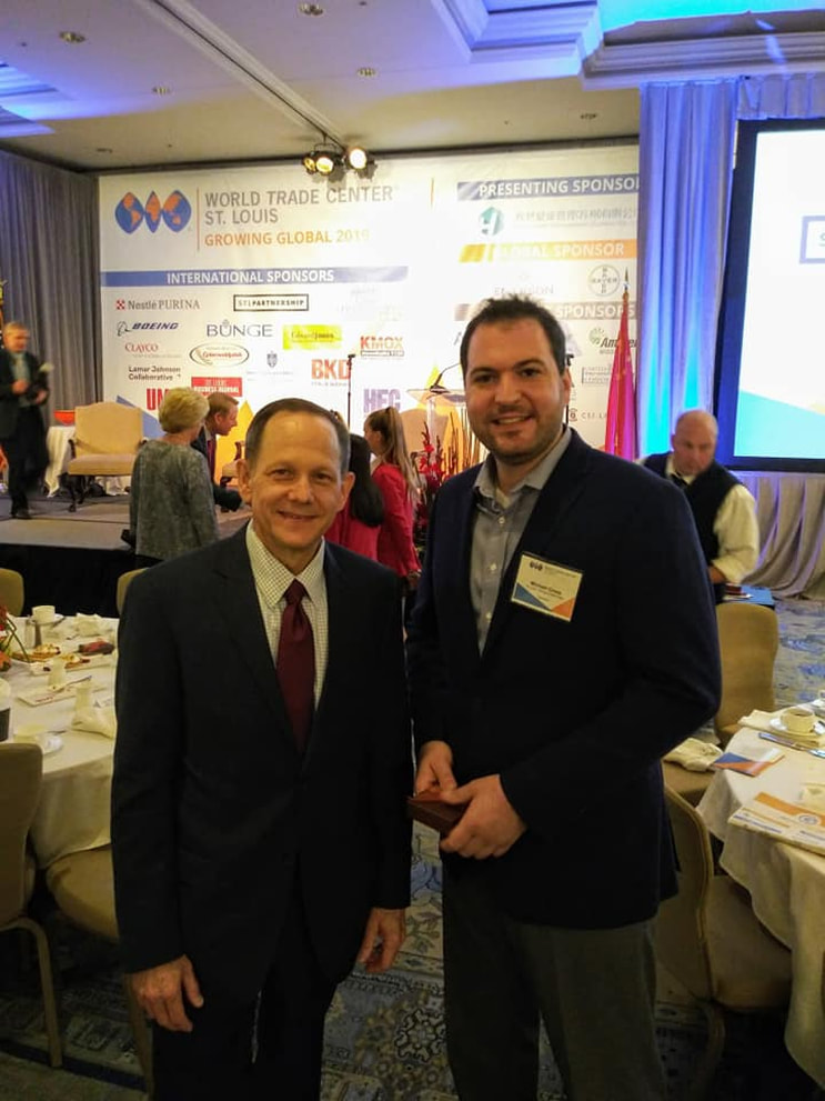 Michael Cross, President of the Italian Community of St Louis with Mayor Francis Slay, former Mayor of St Louis City  