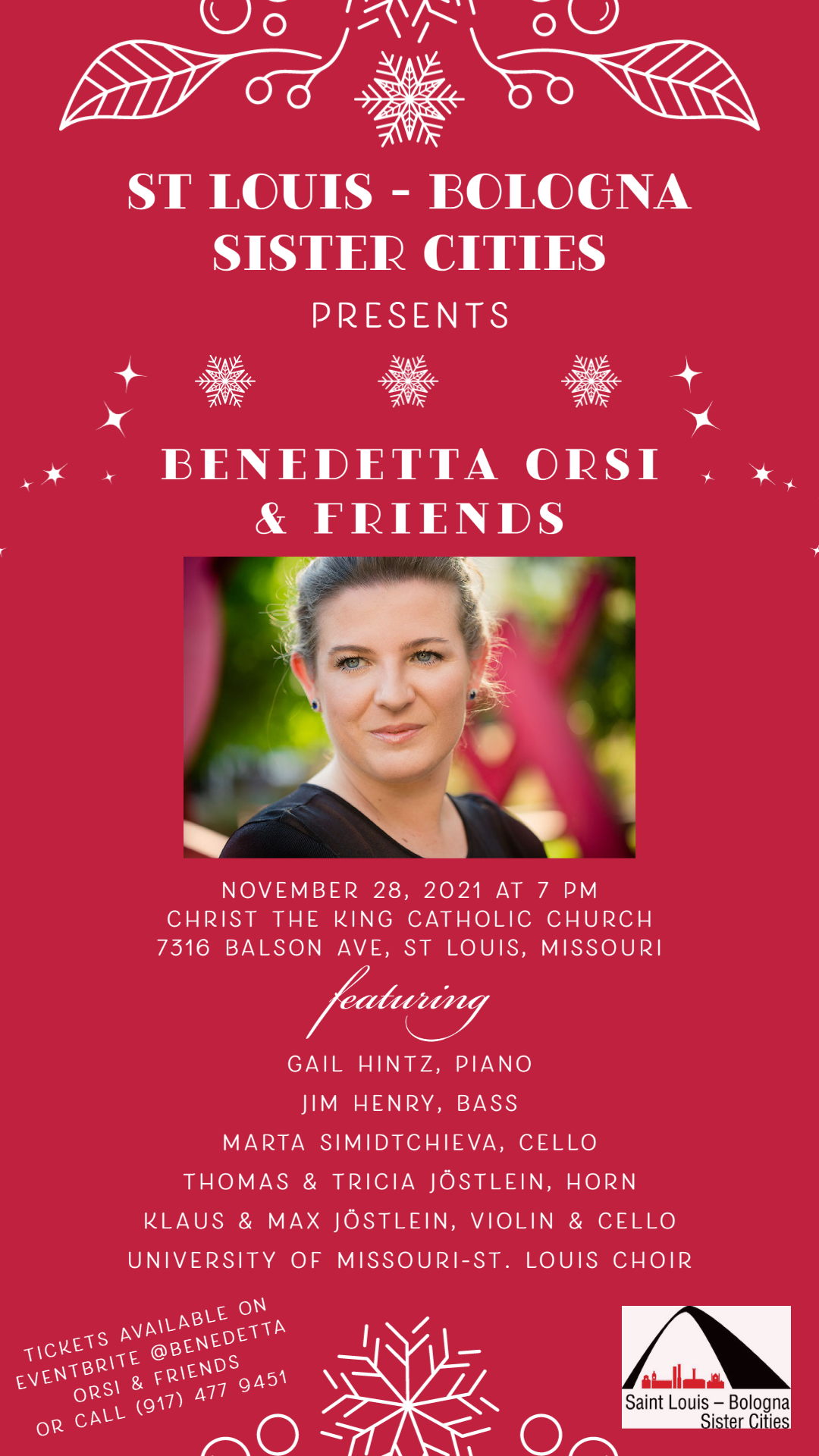 Michael Cross Benedetta Orsi Christmas Concert Concerto di Natale 2021 St Louis Italians